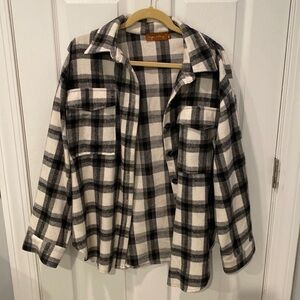 Plaid oversized flannel shacket
